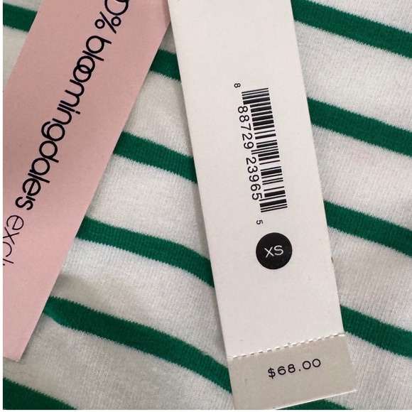 AQUA Green Striped T-Shirt Dress with‎ Tie Waist Mini Bodycon XS - Picture 10 of 10